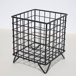 Nordic Style Iron Four-legged <strong>Square</strong> <strong>Storage</strong> <strong>Basket</strong> for Desktop Multi-Use Stationery and Makeup Jewelry Organizer - Product Image 1