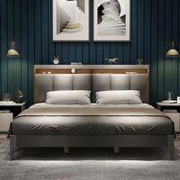 Lit double queen-size moderne en MDF populaire 2025, design de meubles de chambre à coucher de taille king avec tiroirs de rangement pour un usage domestique
