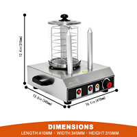 Grill à saucisses automatique commercial pour hot-dogs avec seau vapeur en verre et tiges chauffantes pour pains, contrôle de la température pour les magasins de proximité