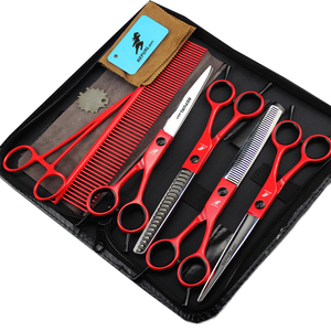 Juego de Tijeras Veterinarias de Acero Inoxidable con Forma de Animal, Plateadas, de 7.0 Pulgadas, para Peluquería Canina, con Dientes de Espina de Pescado, 4 Tijeras - Product Image 3