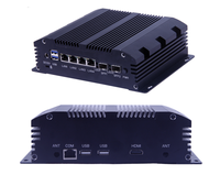 PC Mini 4LAN + 2SFP, PC Mini Mendukung 3865U Prosesor HD Tampilan 4K SATA/MSATA Double Hard Disk untuk Keamanan Jaringan Firewall