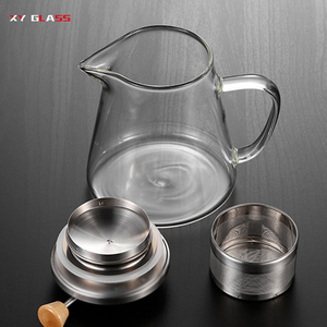 Premium High Quality Clear Borosilicate <strong>Glass</strong> Pull up <strong>Infuser</strong> <strong>Teapot</strong> - Product Image 4