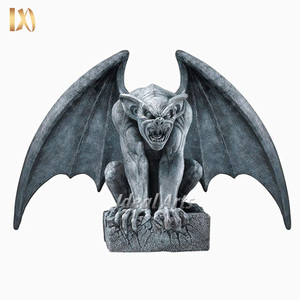 <span class=keywords><strong>Estatua</strong></span> de Gárgola Alada de Bronce, Escultura de Demonio de Bronce Fundido en Posición Agachada para Decoración de Exteriores - Product Image 4