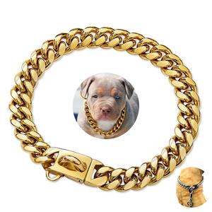 Vente chaude En Acier Inoxydable 14mm Or Métal Cubain Lien Chaîne Pitbull <span class=keywords><strong>Collier</strong></span> De <span class=keywords><strong>Chien</strong></span> pour Pitbull <span class=keywords><strong>Doberman</strong></span> Bulldog Rottweiler - Product Image 1
