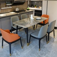 Ensemble de Table à manger de luxe en marbre, style moderne, meubles de maison, pour la salle à manger, 6 pièces