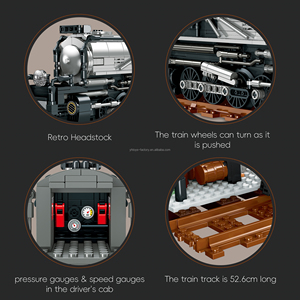 Bloques de Construcción de Tren de Vapor Union Pacific <span class=keywords><strong>BigBoy</strong></span>, 1277 Piezas, para Armar, Juguetes Educativos, Modelo de Tren - Product Image 6