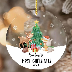 Diytree personalizzato acrilico ciondolo trasparente con motivo natalizio, può essere utilizzato come regalo <span class=keywords><strong>di</strong></span> <span class=keywords><strong>natale</strong></span> per <span class=keywords><strong>parenti</strong></span> e amici - Product Image 3