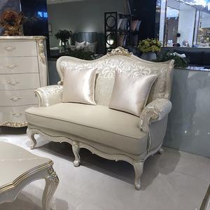 Canapé français <span class=keywords><strong>123</strong></span> Combinaison européenne en bois massif sculpté Canapé en tissu - Product Image 3