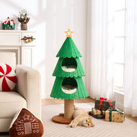 Nouveau Nid pour Chat en Sisal et Feutre, Arbre à Chat Intégré, Griffoir et Structure d'Escalade pour Chats, Idéal pour Noël