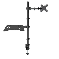 Support de moniteur réglable KM-2D à bras unique pour écran 24 pouces et ordinateur portable 24 pouces, support ergonomique en métal, capacité 10 kg