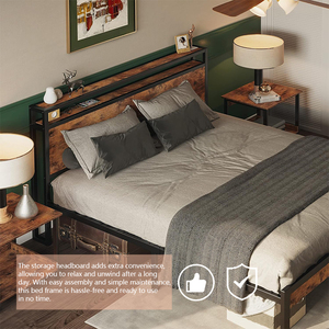 <span class=keywords><strong>Letto</strong></span> matrimoniale imbottito di alta qualità con libreria, struttura in legno e <span class=keywords><strong>ferro</strong></span>, <span class=keywords><strong>testiera</strong></span> morbida con contenitore e stazione di ricarica USB - Product Image 6