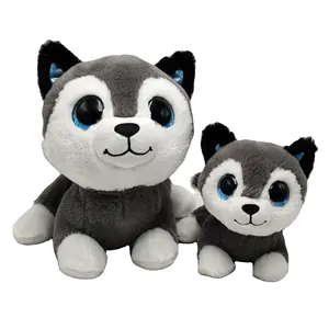 Plush Husky Toy Custom Fashion Sparkle Eyes Plush Toys Pet Toy High Quality Children Gift 8 Inch Cute Eyes Stuffed Husky Dog