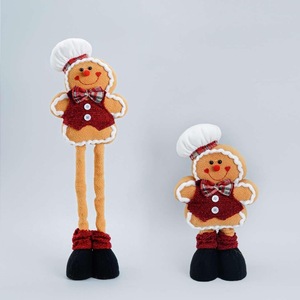 Décoration de Noël : Poupée en peluche Bonhomme de pain d'épices, coussin décoratif, jouet en tissu assis/debout, 31-50 cm, coffret cadeau personnalisé, ensemble de jouets - Product Image 2