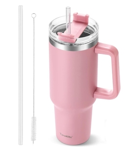 Gobelet isotherme en acier inoxydable de 40 oz avec poignée, couvercle anti-fuite, affichage LED de la température, résistant à l'eau bouillante, idéal pour les voyages et le bureau - Product Image 2