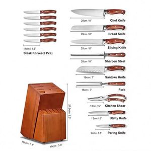 Ensemble de couteaux de cuisine OEM ODM, couteau de chef en acier inoxydable pour la maison, ensemble complet de 16 pièces, couteau à fruits - Product Image 4