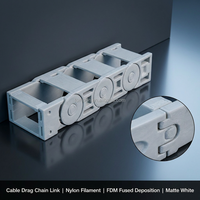 Chaîne de protection de câbles en nylon imprimée en 3D FDM, prototype à fixation rapide, gestion des câbles industrielle R&D, OEM personnalisé