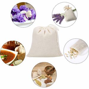 Bolsas de Muselina de 4 x 3 Pulgadas, Bolsa de Algodón con Cordón para Guardar Tés, Especias, Jabones, Dulces, Joyas, Manualidades para Bodas, Decoración del Hogar - Product Image 6