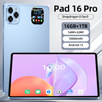 Pad 16 Pro 11-Inch MTK Octa Core Android 15 Tablet 16GB+1TB 108MP 8000mAh 5G Dual SIM WiFi GPS Navigation for KIDS