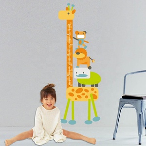 Adesivo da <span class=keywords><strong>parete</strong></span> personalizzato per la misurazione dell'altezza dei bambini dei cartoni animati giraffa carta adesiva - Product Image 5
