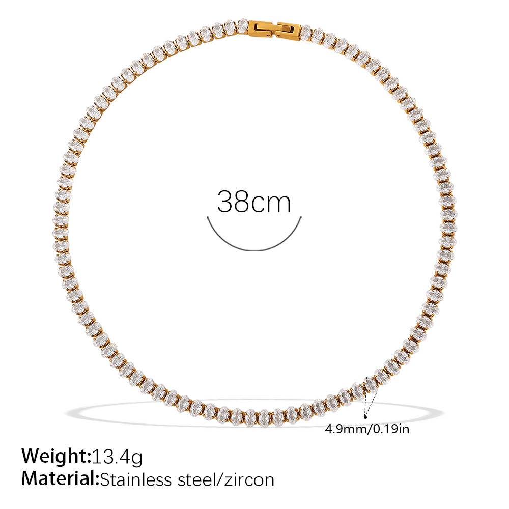 XL853WEG White Zircon Necklace