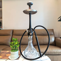 Kit complet de chicha en bois haut de gamme avec vase en cristal, tuyau en caoutchouc, pour bars, salons, fêtes, appareil portable pour fumer
