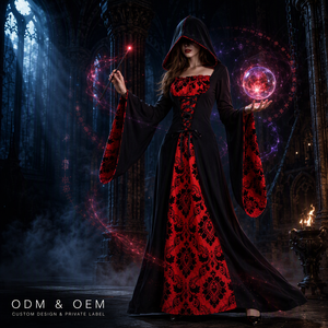 Costume d'Halloween Echo Sorcière pour Femme Adulte, Robe de Spectre, Vampire et Démon, <span class=keywords><strong>Tenue</strong></span> de Performance pour Jeu de Rôle ODM - Product Image 1