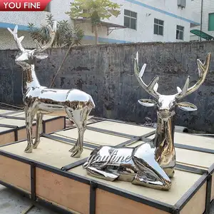 カスタム巨大なステンレス鋼エルク鹿の彫刻