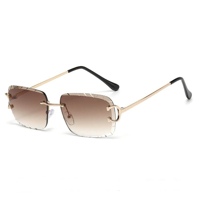 2025 New Model Diamond Frameless Beveled square Sunglasses - Trendy Punk Style Sunglasses for Street Photography