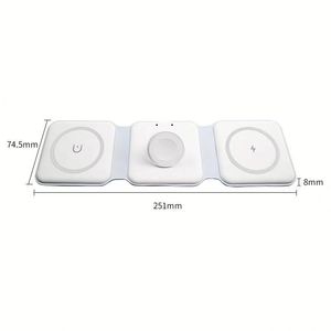 Hot Selling Foldable 15w Fast Magnetic 3 in 1 <b>Wireless</b> Charger Station for Mobile Phone Fast Charging Desktop Charger Stand - Product Image 1