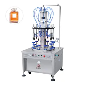 완전 자동 10 헤드 로타리 향수 충전 캡핑 머신 로션 액체 크림 화장품 용 액체 충전기 만들기