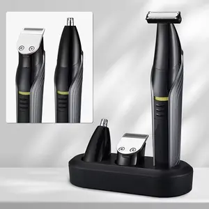 Low Price 3-in-1 Waterproof Electric Body Trimmer And Razor Shaver Men's Facial Hair Cutting Machine For Nose And Beard Shaving