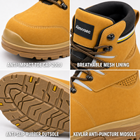 Bottes de sécurité AIMVVSEC avec embout en acier, semelle intermédiaire anti-perforation en fer, respirantes, en cuir, pour l'hiver, l'usine, la construction, l'industrie