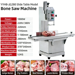 Scie à os mobile compacte et professionnelle |   Machines de transformation de la viande, moteur électronique 1800W, acier inoxydable de qualité alimentaire pour boucher - Product Image 6