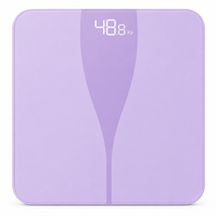 Balance connectée intelligente avec plateforme en verre, quatre électrodes, affichage LED dissimulé, fonction application, moniteur de poids numérique, capacité 180 kg, pour salle de bain