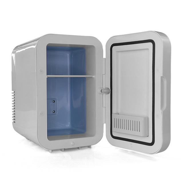 6L Portable Cosmetic Fridge with LED Makeup Mirror Quiet Thermoelectric Cooler and Warmer for Car and Household Travel Grocery