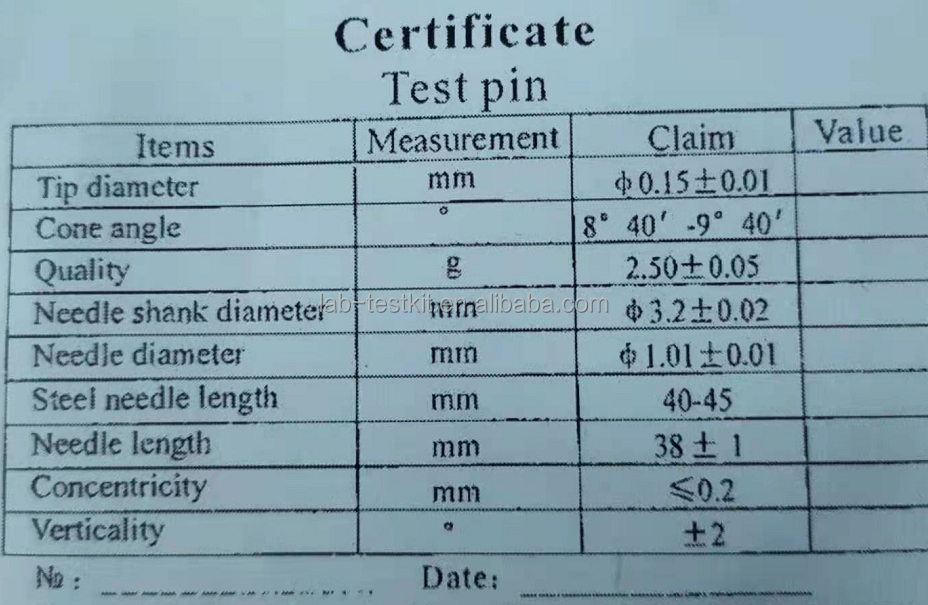 Universal Penetration Needle ASTM D5 For bituminous Materials