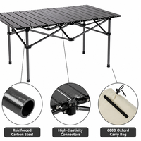 Tables de pique-nique extérieures en métal de fer légères et modernes Meubles élégants et durables pour le camping à la plage