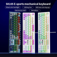 Clavier mécanique de bureau et de jeu filaire pleine taille direct d'usine Commutateurs rouges et bleus