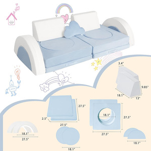 Canapé pouf compressible personnalisé en éponge avec accoudoirs pour enfant, tissu doux, rembourrage en mousse haute élasticité - Product Image 3
