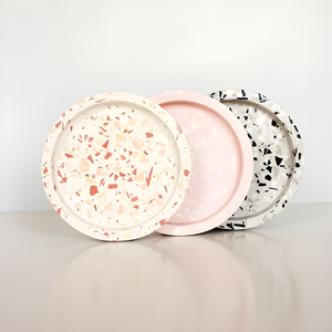Mohom hiện đại Vòng terrazzo khay bê tông cho món quà hoặc tấm hiển thị trang trí khay trang trí - Product Image 3