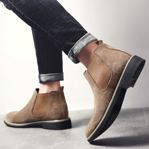 <span class=keywords><strong>Bottines</strong></span> <span class=keywords><strong>Chelsea</strong></span> classiques en cuir véritable pour hommes, <span class=keywords><strong>bottines</strong></span> courtes en daim à tige haute, antidérapantes, hauteur de la cheville, hiver, été, automne, tailles 38-46 - Product Image 5