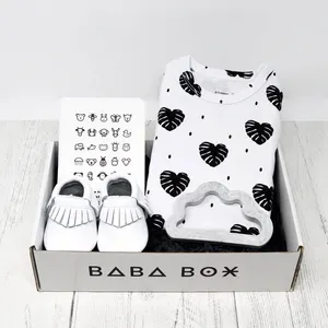 Подарочная коробка для детской одежды с индивидуальным дизайном, Гофрированная коробка, упаковка с сумкой