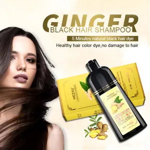 Sihirli doğal bitkisel saç siyah şampuan organik zencefil siyah saç gri kapsama için boya şampuanı