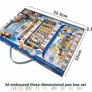 Trousse à crayons <span class=keywords><strong>3D</strong></span> en relief, ensemble de papeterie, coffret cadeau <span class=keywords><strong>3D</strong></span>, fournitures éducatives, vente directe d'usine, crayons en plastique, gribouillage créatif - Product Image 5