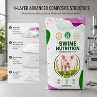 Sac d'emballage pour aliments pour animaux (porcs) en PP tissé non-tissé laminé BOPP, personnalisé, avec doublure PE, vente en gros usine