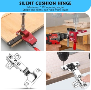 Charnières de <span class=keywords><strong>placard</strong></span> de <span class=keywords><strong>cuisine</strong></span> à 10 portes, 110 mm, <span class=keywords><strong>amortisseur</strong></span>, recouvrement total, finition en acier laminé à froid, utilisation en extérieur, 40 vis, Chine - Product Image 5