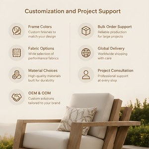 Deluxe moderno impermeable al aire libre teca <span class=keywords><strong>Muebles</strong></span> de Jardín conjunto terraza sofá para Hotel sala de estar dormitorio Parque apartamento Hall - Product Image 6