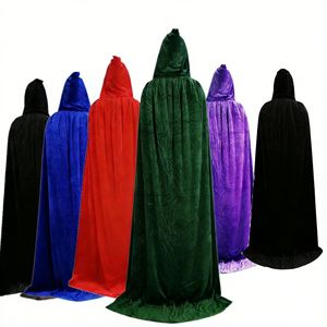 Disfraz de Vampiro o Grim Reaper para Halloween, Capa de Bruja de Terciopelo Sintético para Adultos - Product Image 1