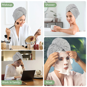<span class=keywords><strong>Serviette</strong></span> à <span class=keywords><strong>cheveux</strong></span> en fibre de <span class=keywords><strong>bambou</strong></span> du fabricant, <span class=keywords><strong>serviette</strong></span> enveloppante à séchage rapide, <span class=keywords><strong>serviette</strong></span> super absorbante avec bouton en velours corail - Product Image 6