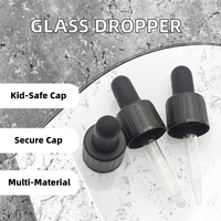 Pipette à ampoule NBR avec compte-gouttes en verre de 15mm et bouchon à vis nervuré Tétine en caoutchouc pour application liquide dans les bouteilles de produits chimiques